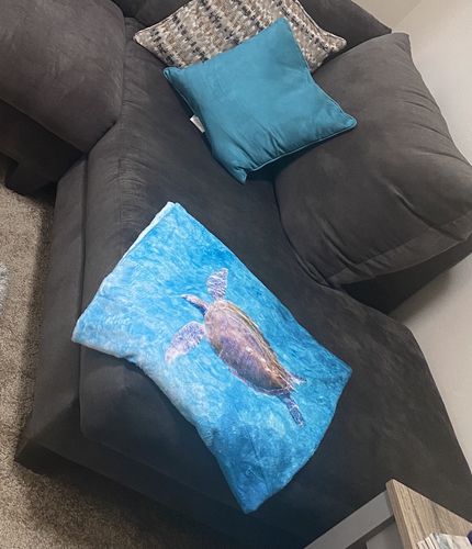 Customer photo review of Sea Turtle Throw Blanket