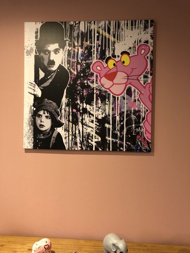Customer photo review of Tableau Panthere Rose Charlie Chaplin