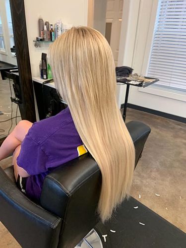 Customer photo review of Full Shine Hand Tied Weft Hair Extensions 100% Virgin Human Balayage (#18/22/60)