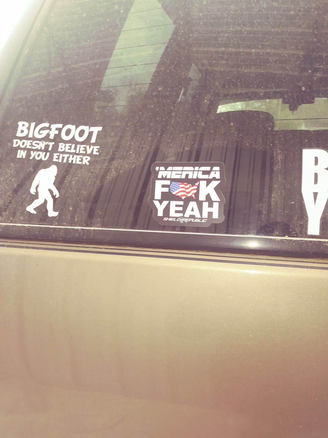 Customer photo review of Merica Fuck Yeah Decal