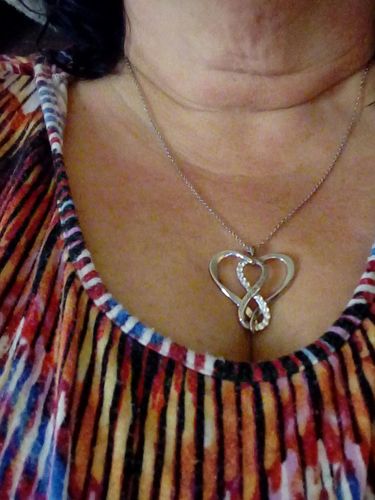 Customer photo review of Forever in My Heart Sterling Silver Necklace