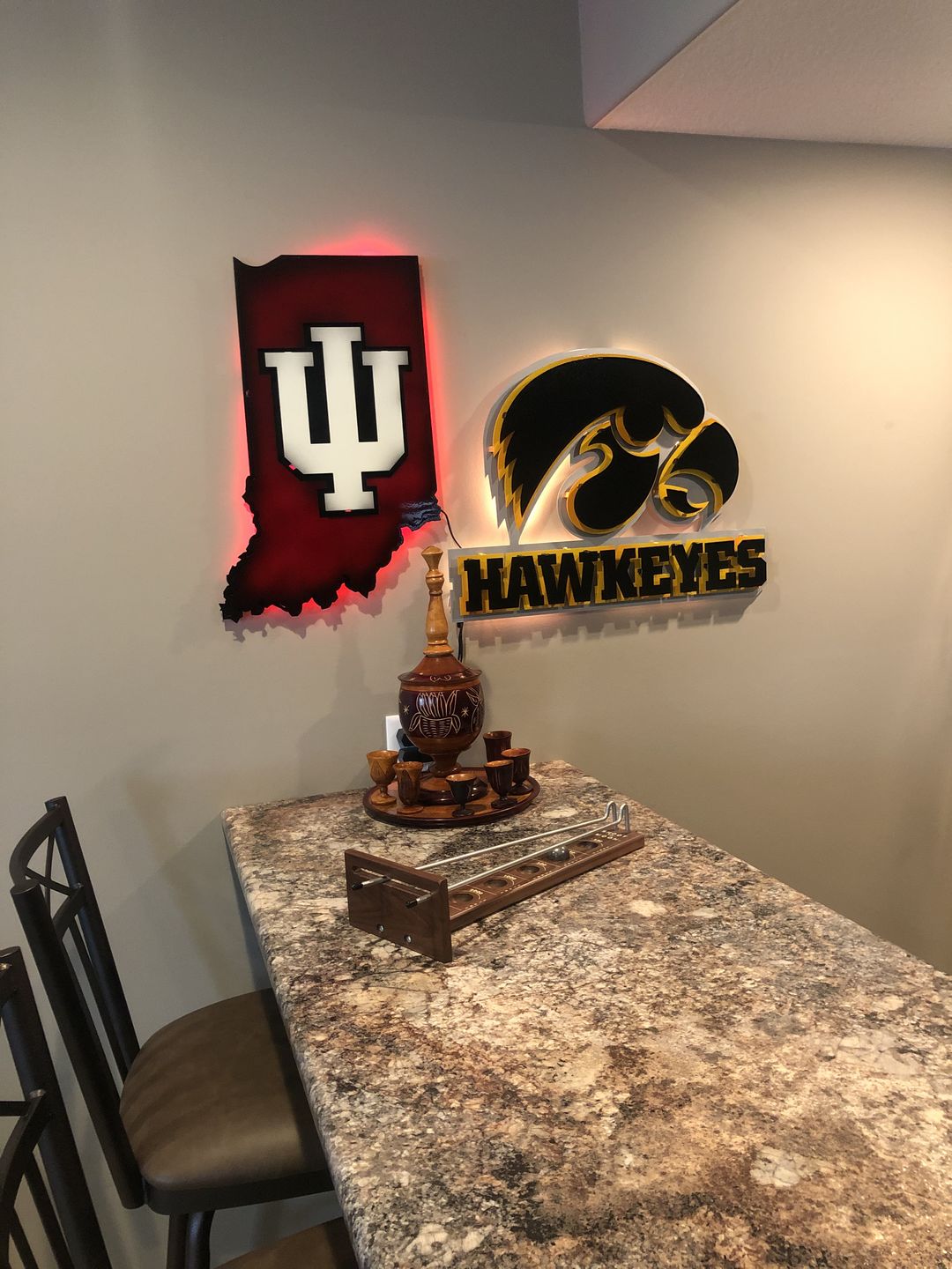 Customer photo review of Iowa Hawkeyes Mascot with "HAWKEYES"  3D Metal Art 27" X 19.5"