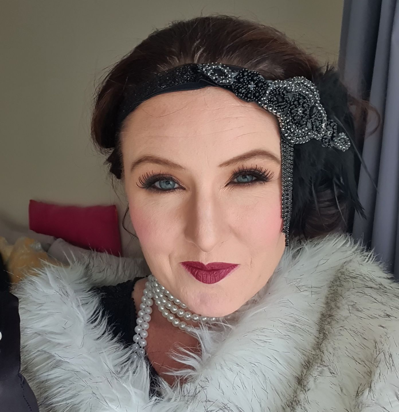 Customer photo review of 1920s Deco & Black Feather Flapper Headpiece