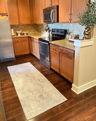 Customer photo review of Distressed Vintage Chilaz Grey Runner Rug
