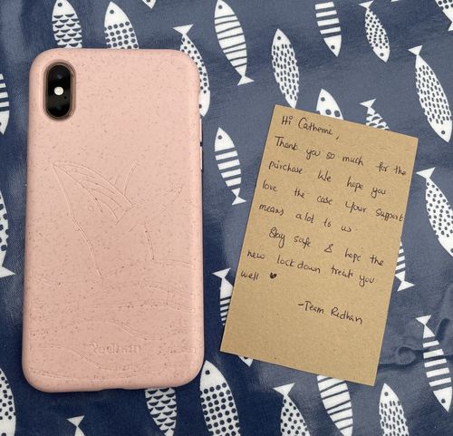 Customer photo review of Eco Friendly iPhone X / XS Phone Case - Whale 2.0 in Blush Pink