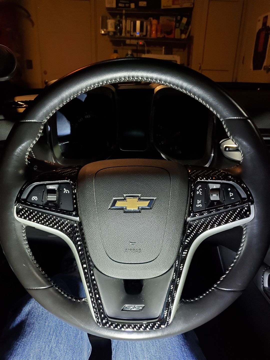 Customer photo review of Carbon Fiber Steering Wheel Overlay for Chevrolet Camaro 2013-2015