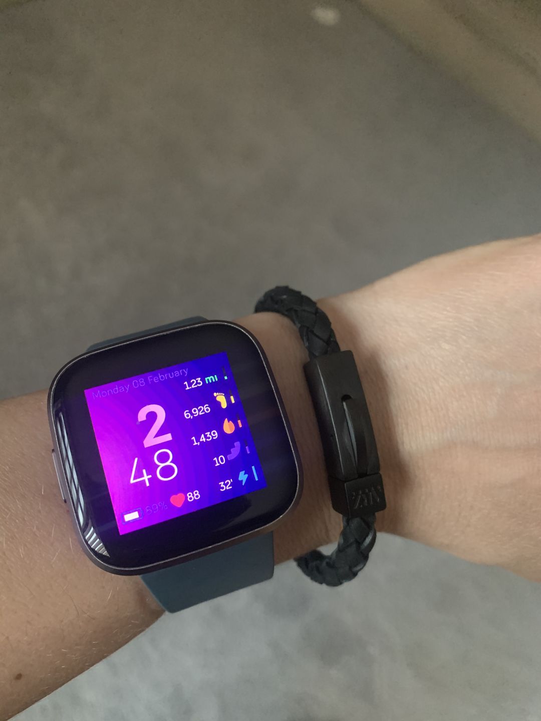 Customer photo review of 6mm Black on Black Steel Italian Leather Engravable Bracelet