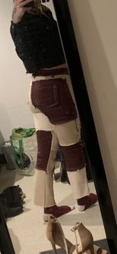 Customer photo review of High waisted patchwork jeans