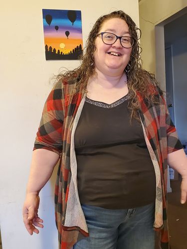 Customer photo review of Curly Hair Grape Seed Conditioner with Ultra Slip and Lavender Fragrance