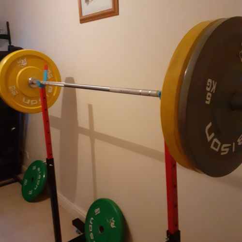 Customer photo review of NEW Iron-Strength Colourful Squat Stands 300kg Pair