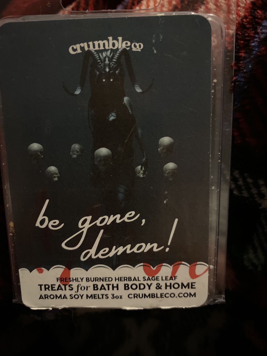 Customer photo review of Be Gone Demon Wax Melt