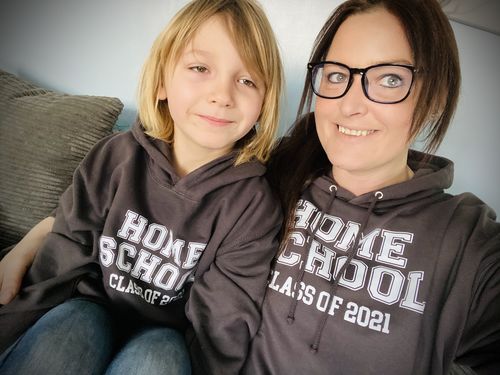 Customer photo review of Matching Home School Class Of 2021 Hoodies (MRK X)