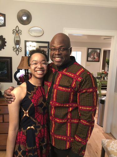 Customer photo review of BARKE LONG SLEEVE AFRICAN PRINT SHIRT