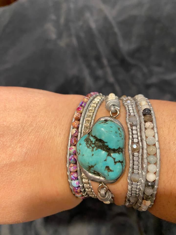 Customer photo review of Healing Turquoise Protection Wrap Bracelet