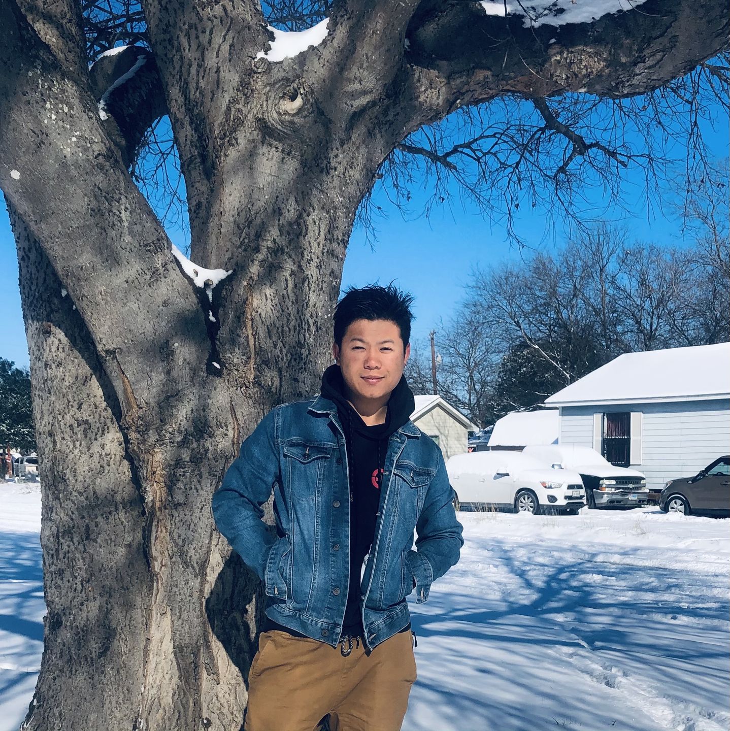 Customer photo review of Double Flying Dragons Embroidery Hoodie