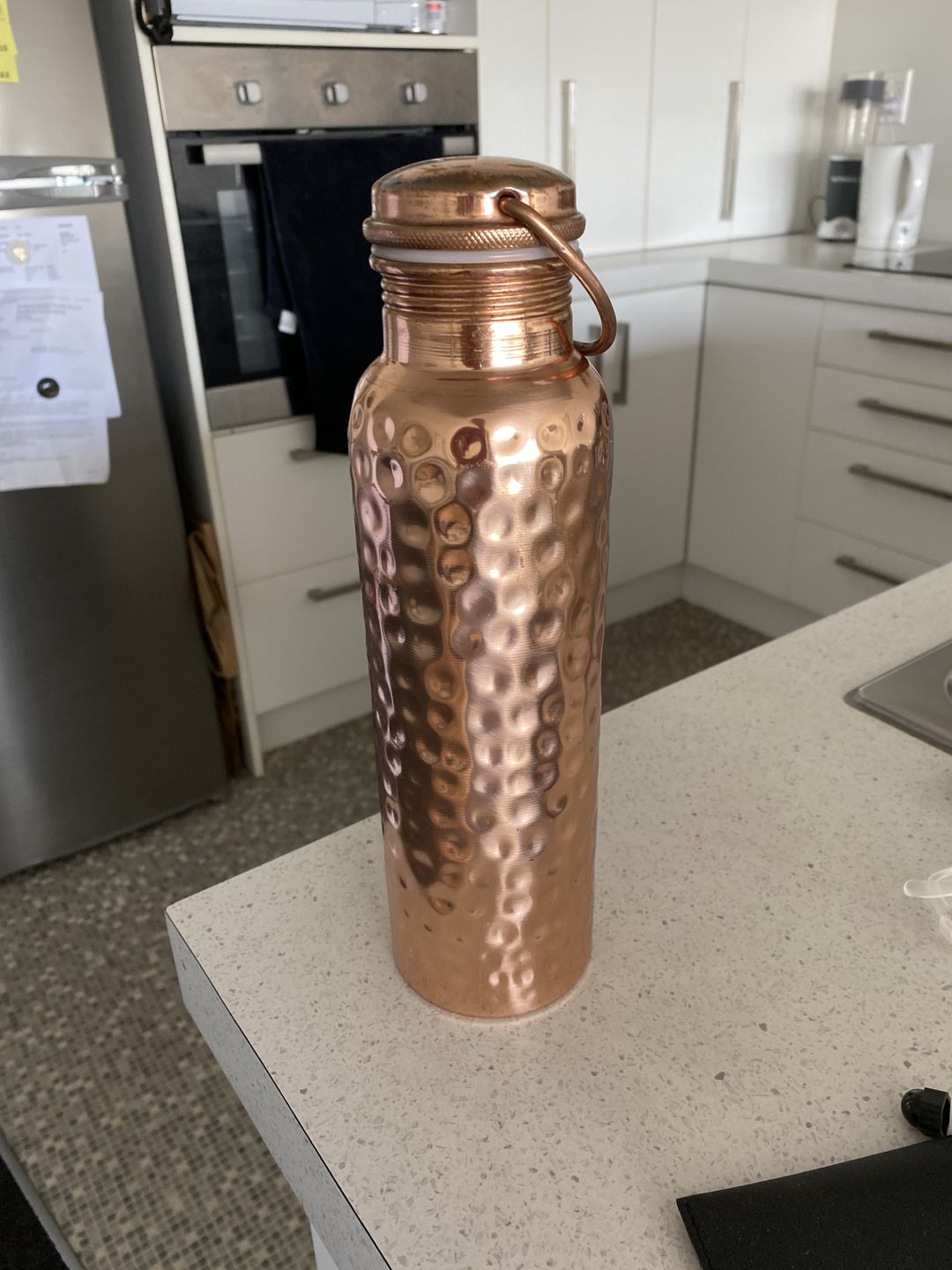 Customer photo review of Copper Water Bottle