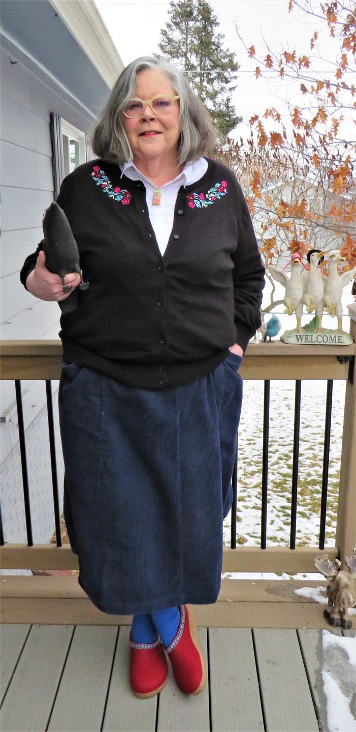 Customer photo review of Plus Size Spring Retro Corduroy Solid Color Pants