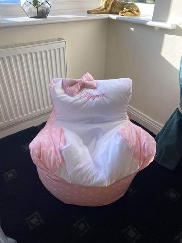 Customer photo review of Personalised Pink Star Bean Bag Chair
