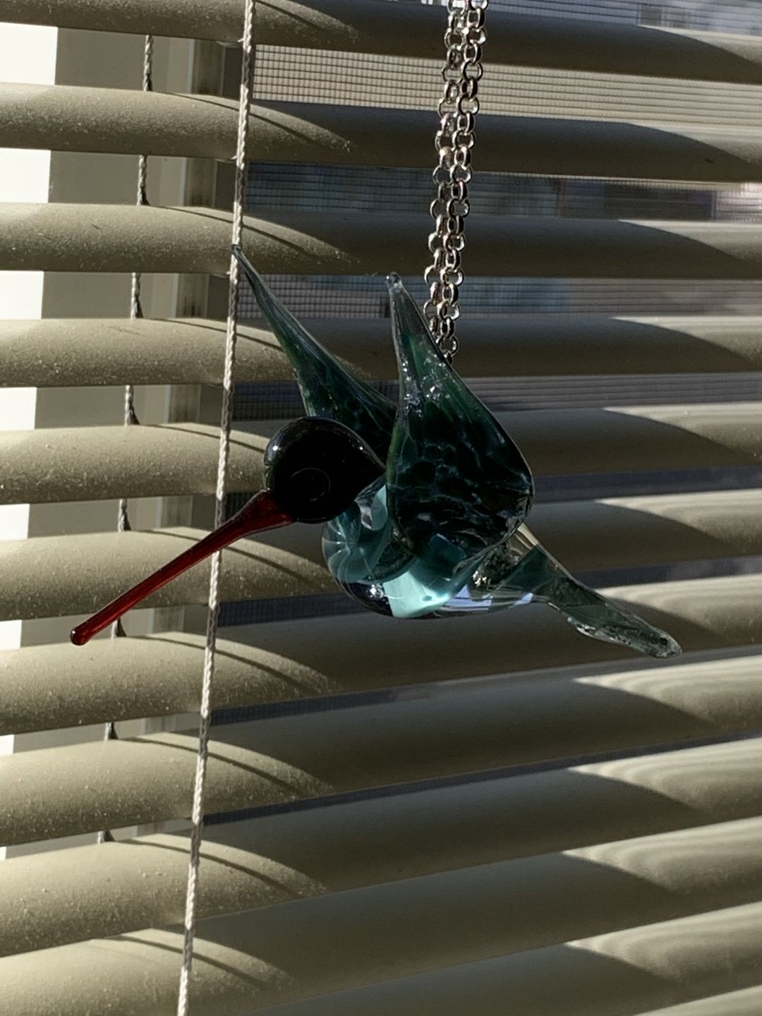 Customer photo review of Aqua Glass Hummingbird with Infused Ash