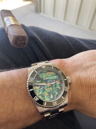 Customer photo review of Aquacy 1769 Hei Matau Men's Automatic 300M Abalone Dive Watch ETA 2824 1769.AB.B.S.ET