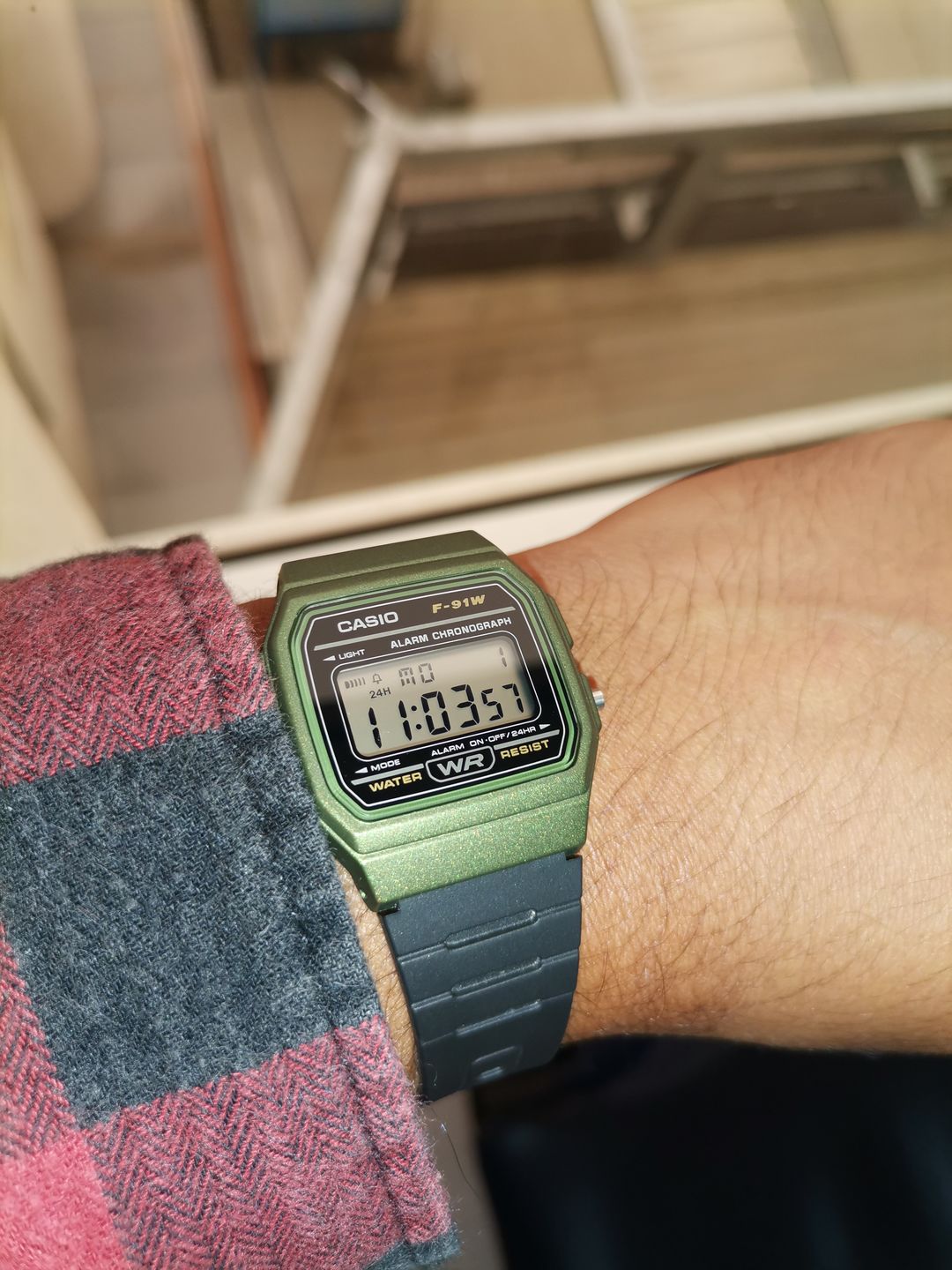 Customer photo review of Reloj Casio Vintage F-91WM-3ADF Verde/Negro