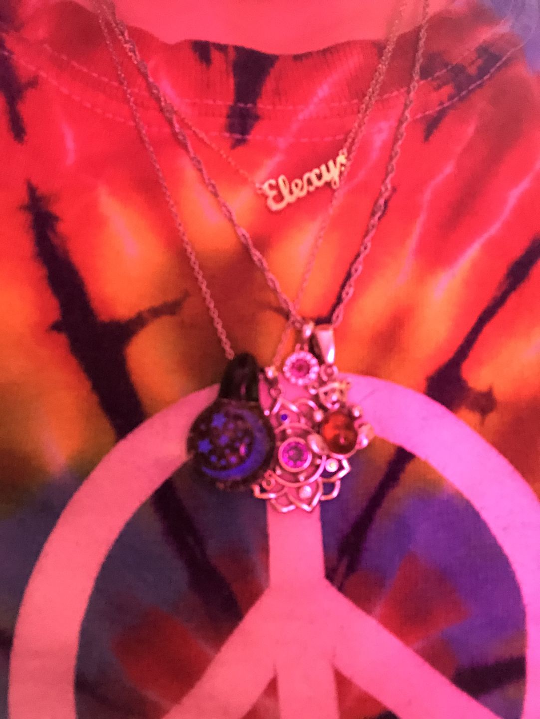 Customer photo review of Moon and Stars Hologram Pendant with Infused Cremation Ash