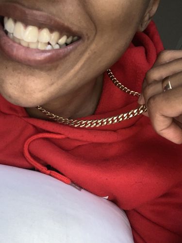 Customer photo review of 8mm Stainless Steel Cuban Link Necklace