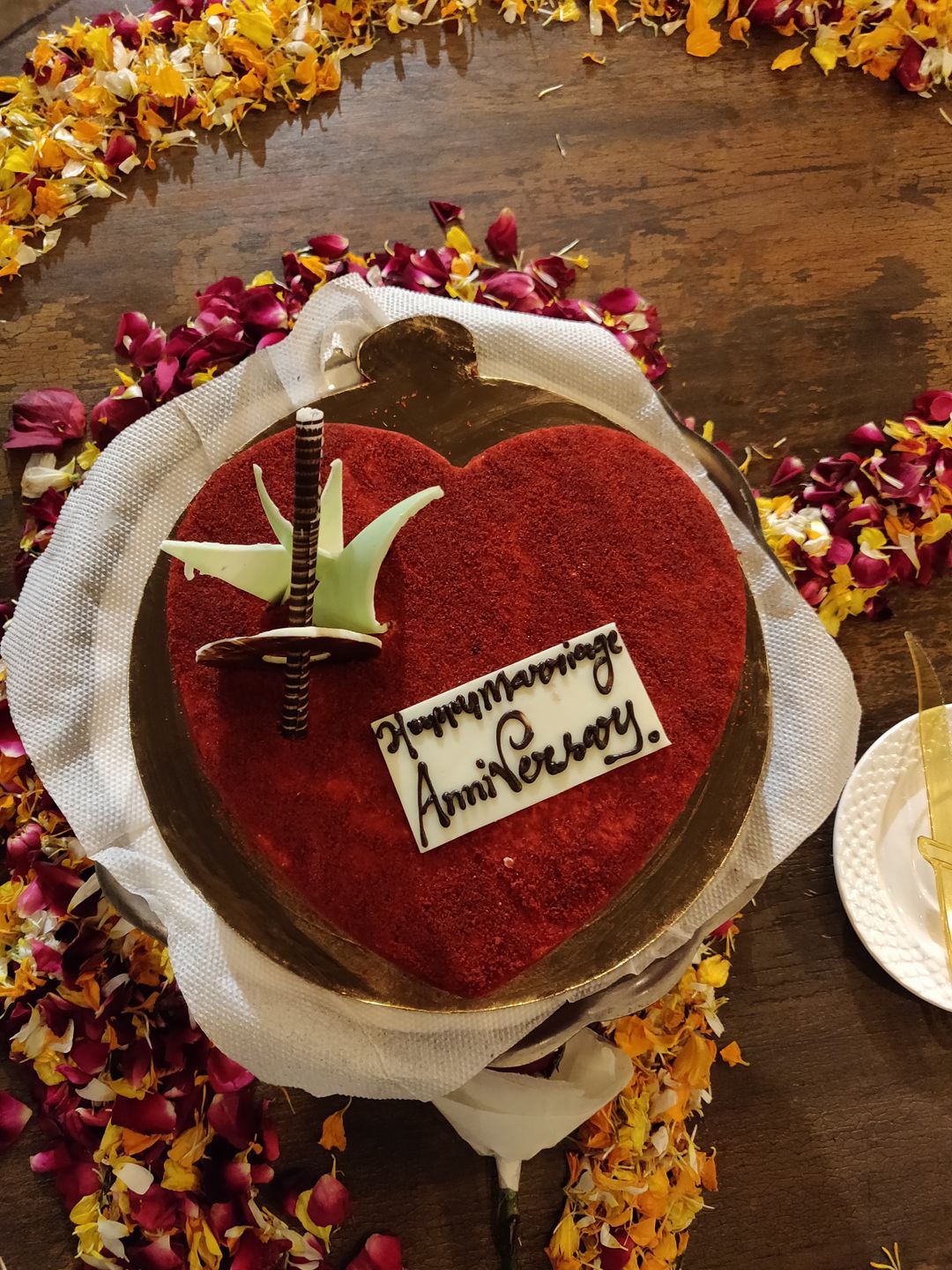 Customer photo review of Heart Shaped Red Velvet Cake