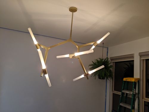 Customer photo review of Modern 10-Light Glass Branch Chandelier