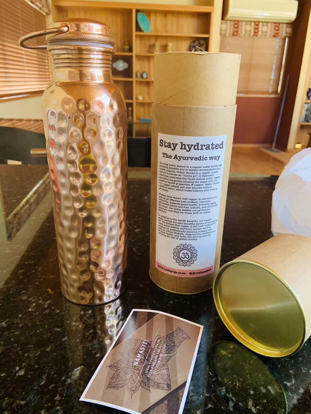 Customer photo review of Copper Water Bottle