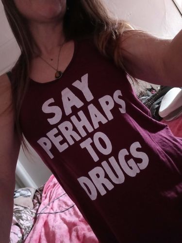 Customer photo review of Perhaps Drugs Flowy Tank
