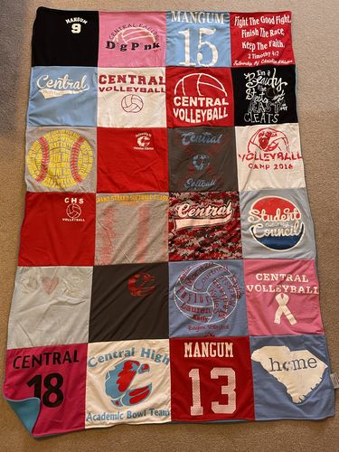 T-shirt quilt featuring central high school volleyball by Kimberly from SC