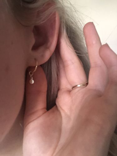 Customer photo review of Tiny Disc Hoops