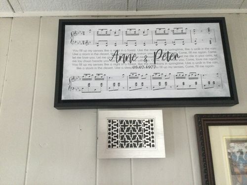 Customer photo review of Custom Name and Sheet Music Canvas - Ready to Hang