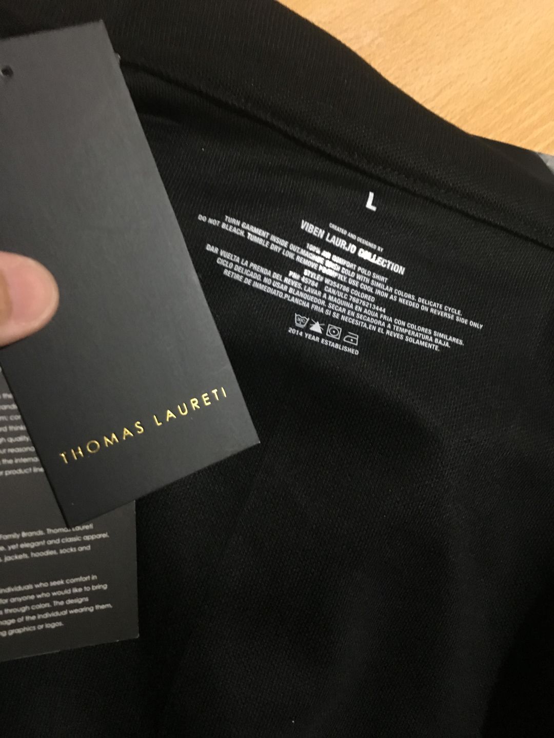 Customer photo review of Men's Thomas Laureti Black Polo Shirt