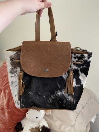 Customer photo review of Embossed Leather Must Have Backpack