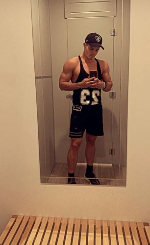 Customer photo review of BALLER - Basketball Hybrid T-Back gym Singlet - Black/White