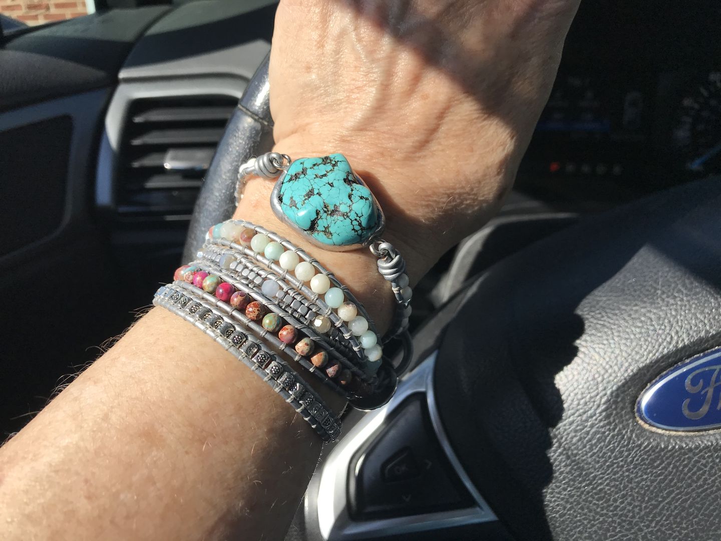 Customer photo review of Healing Turquoise Protection Wrap Bracelet
