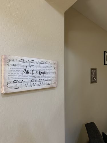 Customer photo review of Custom Couple Music Premium Canvas - Ready to Hang