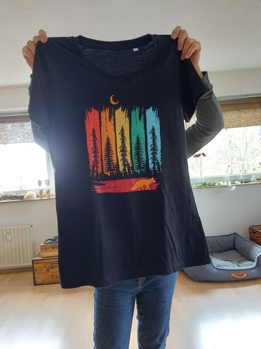 Customer photo review of FUCHS IM WALD BUNT - Bio Damen Shirt