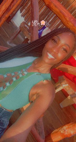 Customer photo review of Sleeveless sheer lace up crop top