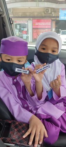 Customer photo review of Kid's Plain Face Mask with Pocket Filter