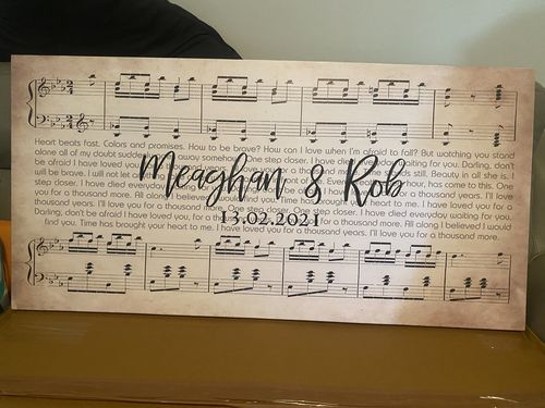 Customer photo review of Custom Couple Music Premium Canvas - Ready to Hang