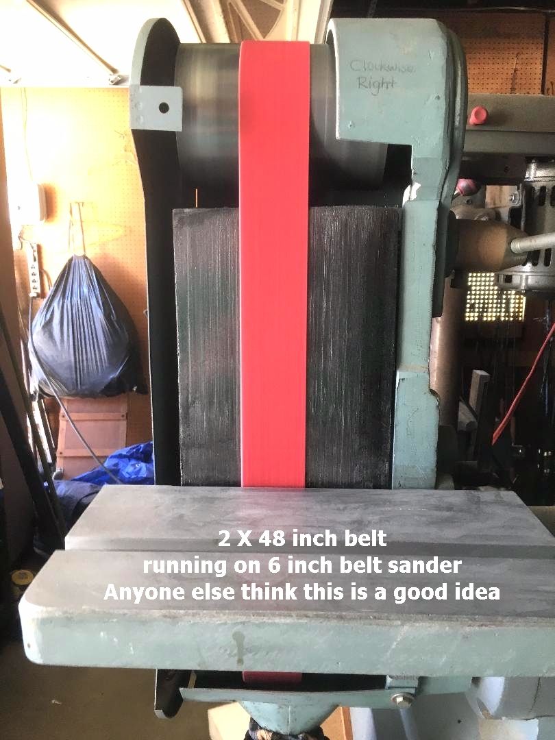 Customer photo review of 2" x 48" Sanding Belts for Stock Removal