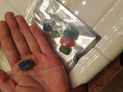 Customer photo review of 10 piece Gummies pouch 50mg each 500mg total