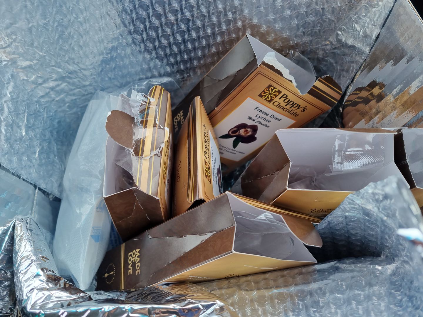 Customer photo review of Milk Chocolate Coated Freeze Dried Lychees 100g