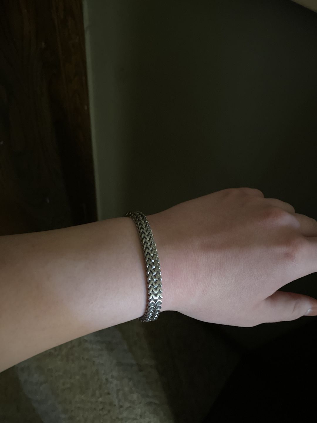 Customer photo review of Double Franco Link Matte Steel Bracelet