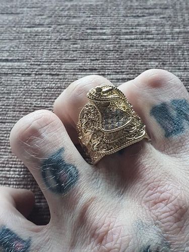 Customer photo review of CZ SADDLE RING (GOLD)