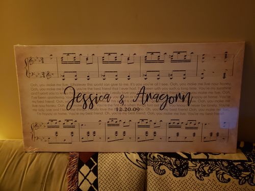Customer photo review of Custom Couple Music Premium Canvas - Ready to Hang