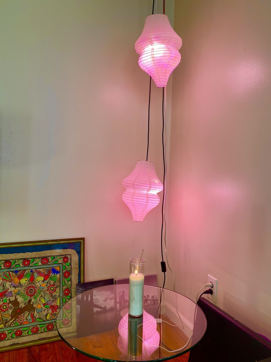 Customer photo review of Beige / Ivory Beehive Unique Shaped Paper Lantern, 10-inch x 14-inch